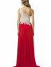 One shoulder Beaded Long Chiffon Prom Dress